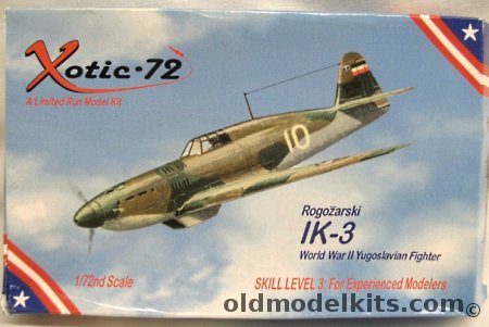 Xotic-72 1/72 Rogozarski IK-3 WWII Yugoslavian Fighter Aircraft, AU2009 plastic model kit